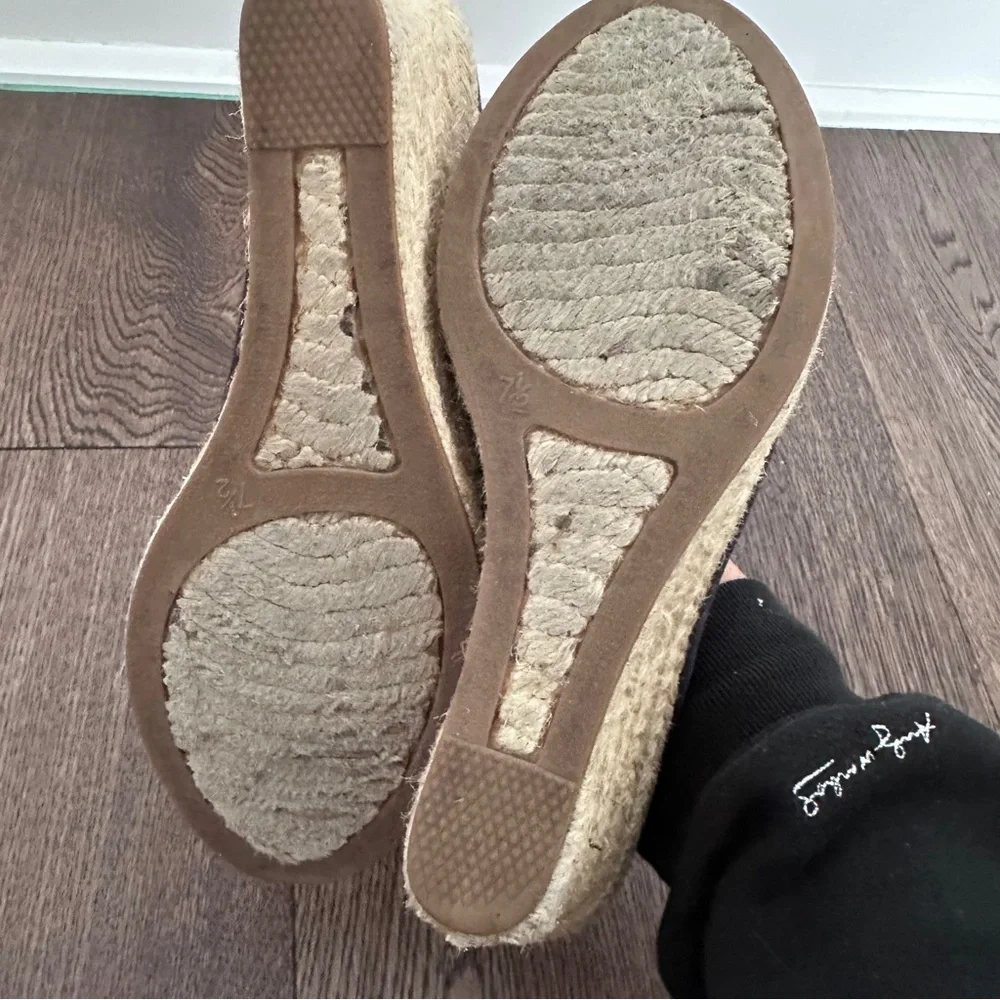Women's J Crew Black Wedge Espadrille - Picture 6 of 9